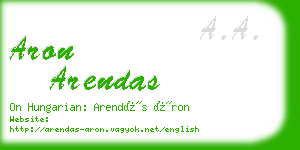 aron arendas business card